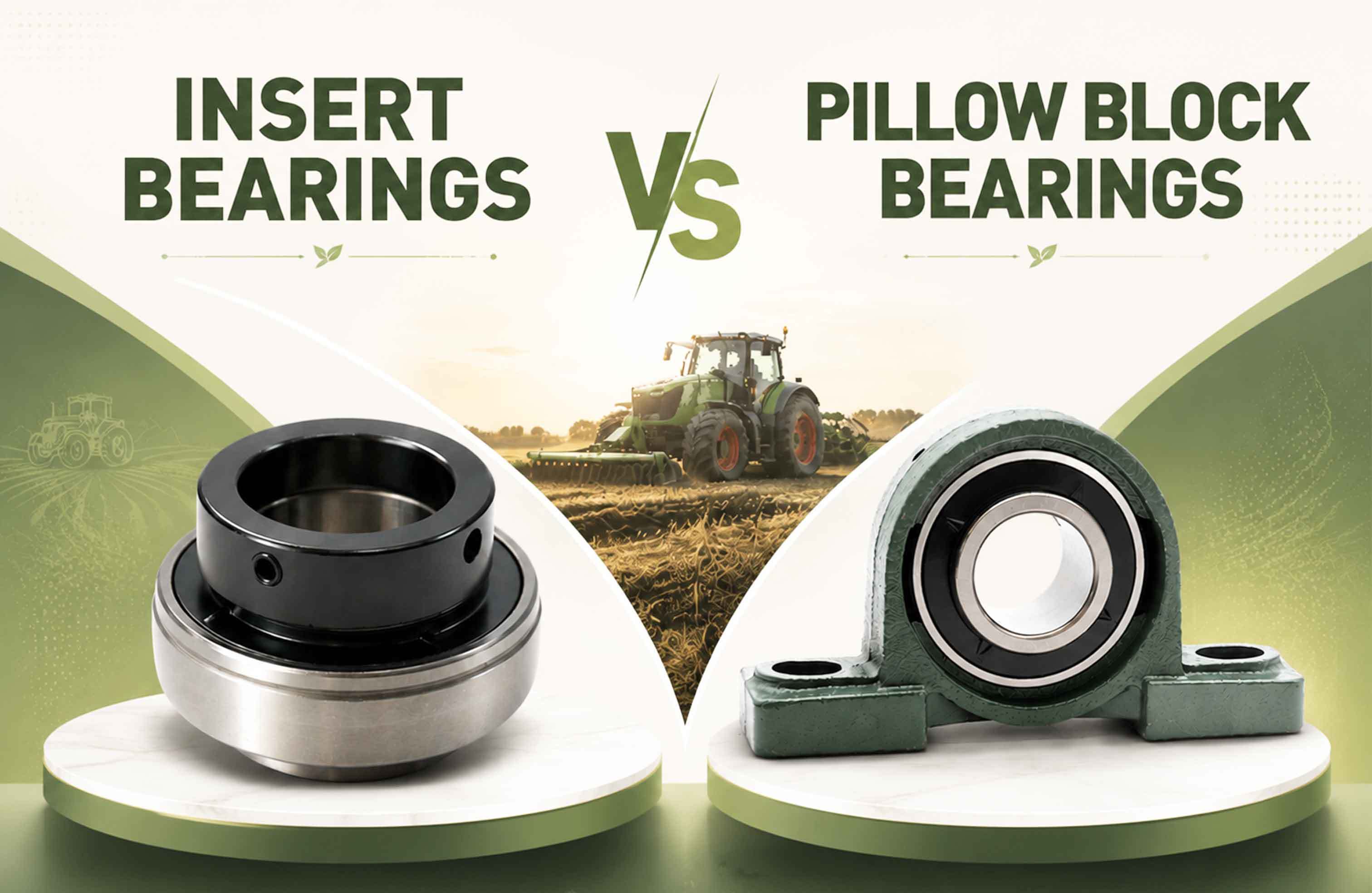 नवीनतम कंपनी ब्लॉग के बारे में Insert Bearings vs Pillow Block Bearings: Complete Guide for Agricultural Machinery