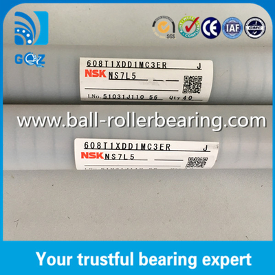 प्लास्टिक पिंजरे रबर सील लघु गेंद बीयरिंग NSK 608-2RS 608T1XDD1MC3ER J NS7L5