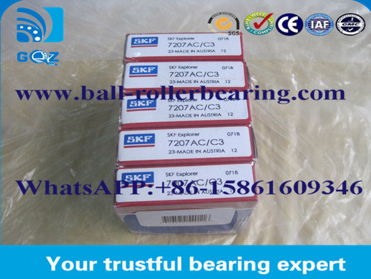 एकल पंक्ति कोणीय संपर्क गेंद बीयरिंग 7207AC C3 / V1 V2 V3 कंपन स्तर