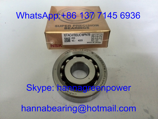 15TAC47BSUC10PN7B / 15TAC47CSUHPN7C गोल स्क्रू के लिए कोणीय संपर्क धक्का गेंद असर 15x47x15 मिमी