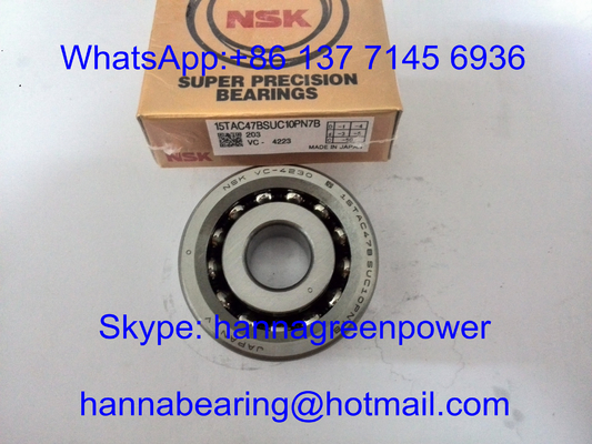 15TAC47BSUC10PN7B / 15TAC47CSUHPN7C गोल स्क्रू के लिए कोणीय संपर्क धक्का गेंद असर 15x47x15 मिमी