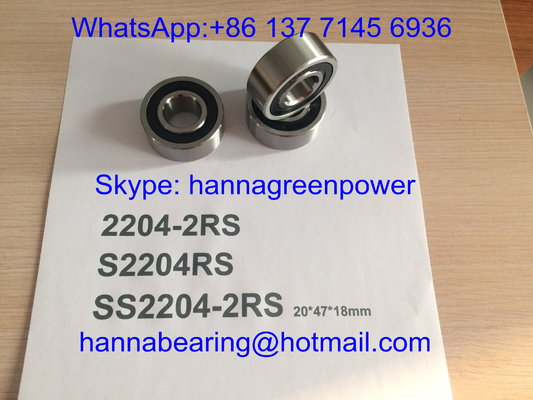 SS2204-2RS / S2204RS / 2204- TVH स्टेनलेस स्टील रबर सील के साथ आत्म संरेखण गेंद असर, 20*47*18 मिमी