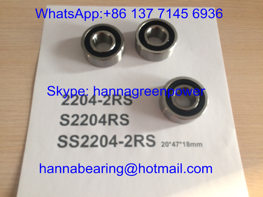 SS2204-2RS / S2204RS / 2204- TVH स्टेनलेस स्टील रबर सील के साथ आत्म संरेखण गेंद असर, 20*47*18 मिमी