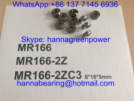 MR166ZZ / MR166-2ZC3 / MR166Z धातु ढाल के साथ गहरी ग्रूव बॉल बीयरिंग, 6*16*5 मिमी