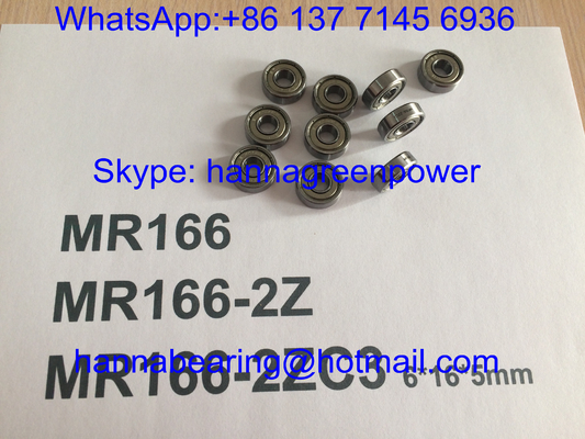 MR166ZZ / MR166-2ZC3 / MR166Z धातु ढाल के साथ गहरी ग्रूव बॉल बीयरिंग, 6*16*5 मिमी