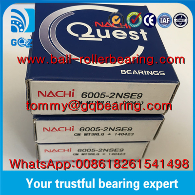 जापान उत्पत्ति रबर सील गहरी ग्रूव गेंद असर NACHI 6005-2NSE9