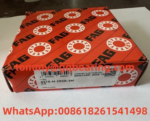स्टील शीट धातु पिंजरे FAG 6310-H-2RSR-SN-C3 गहरी ग्रूव गेंद असर 50x110x27 मिमी