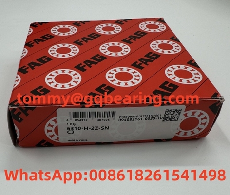 स्टील शीट धातु पिंजरे FAG 6310-H-2Z-SN-C3 गहरी ग्रूव गेंद असर 50x110x27 मिमी