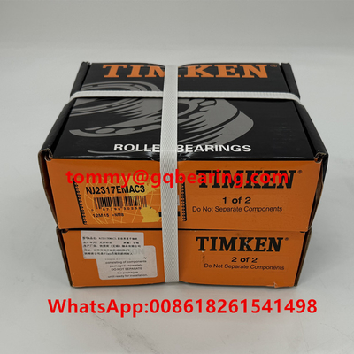 TIMKEN पीतल पिंजरे एकल पंक्ति बेलनाकार रोलर असर NJ2317EMAC3