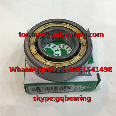 Gcr15 स्टील सामग्री C3 क्लियरेंस ROLLWAY NU205EM NU205EMC3 एकल पंक्ति सिलेंडर रोलर असर