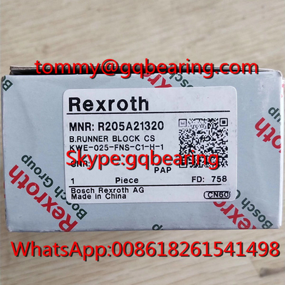कार्बन स्टील सामग्री Rexroth R205D81320 रनर ब्लॉक KWE-020-SLS-C1-H-1 बॉल रेल रनर ब्लॉक