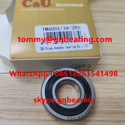 TM6002/34-2RS रबर सील गहरी ग्रूव बॉल लेयरिंग OD 34mm